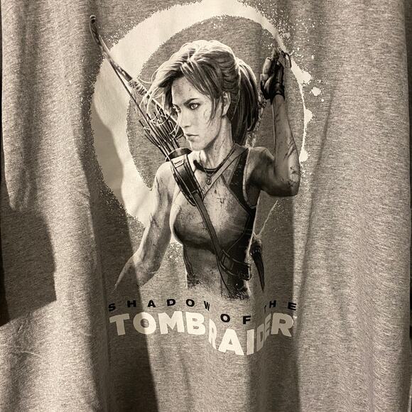 Loot Gaming Gray Tomb Raider Lara Croft Short Sleeve T-Shirt Men Sz 3X - Picture 5 of 7